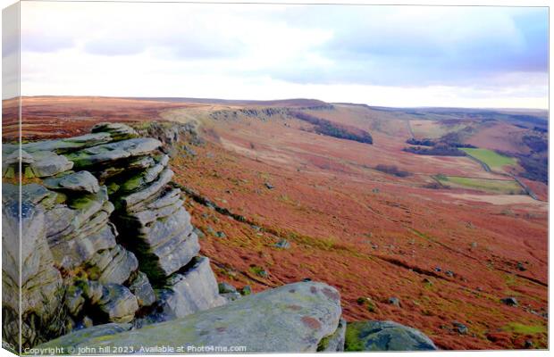 Stanage Edge, Derbyshire, UK. Canvas Print by john hill