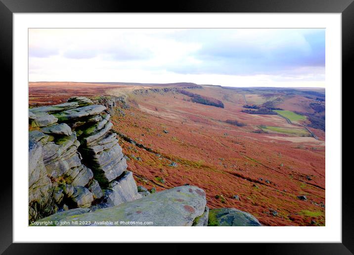 Stanage Edge, Derbyshire, UK. Framed Mounted Print by john hill