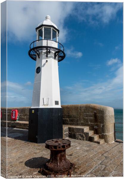 Smeaton's Pier lighthouse, St. Ives, Cornwall  Canvas Print by Photimageon UK