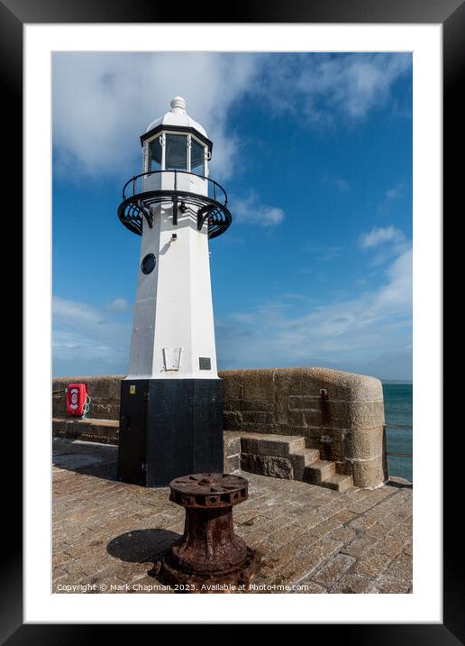Smeaton's Pier lighthouse, St. Ives, Cornwall  Framed Mounted Print by Photimageon UK