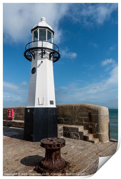 Smeaton's Pier lighthouse, St. Ives, Cornwall  Print by Photimageon UK