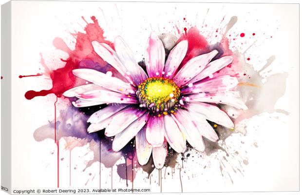 Pink Daisy Canvas Print by Robert Deering