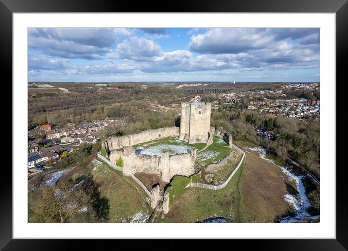 Conisbrough Castle Framed Mounted Print by Apollo Aerial Photography