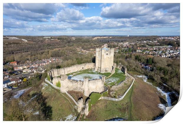 Conisbrough Castle Print by Apollo Aerial Photography
