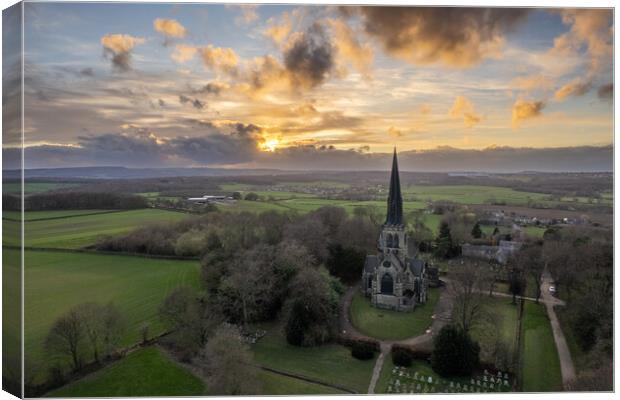 Wentworth Church Rotherham Sunset Canvas Print by Apollo Aerial Photography