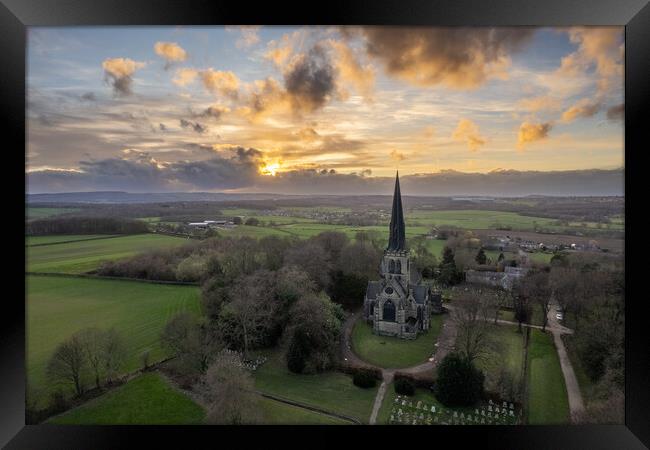 Wentworth Church Rotherham Sunset Framed Print by Apollo Aerial Photography