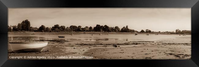 Picturesque Bosham Harbour and Quay in West Sussex in Sepia Framed Print by Adrian Rowley