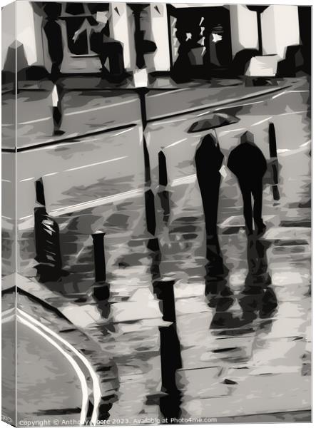 In the Rain Canvas Print by Anthony Moore