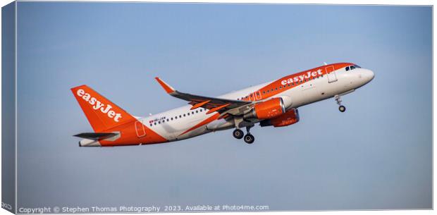 easyJet HB-JXM Airbus A320-214 Aircraft taking off Canvas Print by Stephen Thomas Photography 