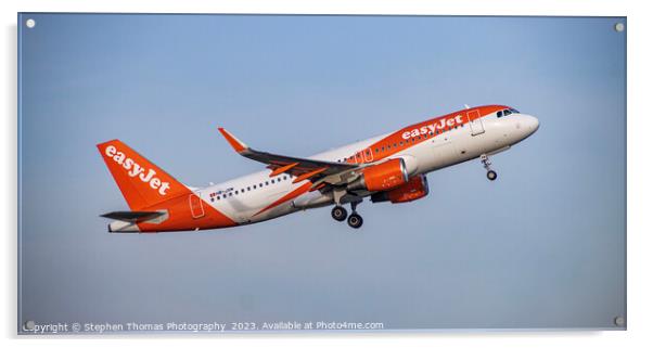easyJet HB-JXM Airbus A320-214 Aircraft taking off Acrylic by Stephen Thomas Photography 