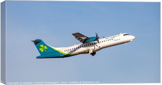 Aer Lingus EI-HDH ATR 72-600 Ascending Airliner Canvas Print by Stephen Thomas Photography 