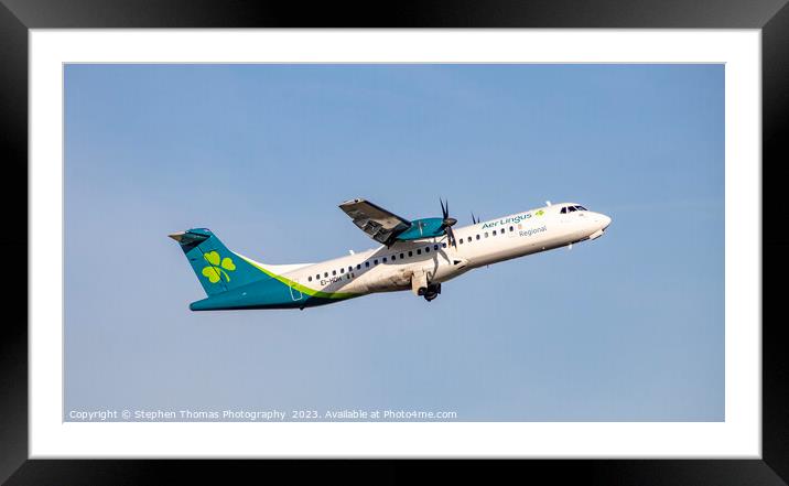 Aer Lingus EI-HDH ATR 72-600 Ascending Airliner Framed Mounted Print by Stephen Thomas Photography 
