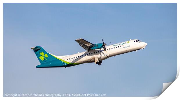Aer Lingus EI-HDH ATR 72-600 Ascending Airliner Print by Stephen Thomas Photography 