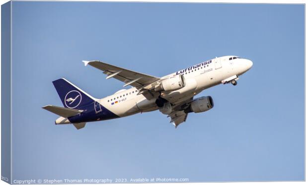 Lufthansa D-AILF AIRBUS A319-114 Ascending Airline Canvas Print by Stephen Thomas Photography 