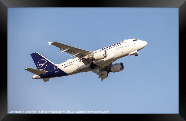 Lufthansa D-AILF AIRBUS A319-114 Ascending Airline Framed Print by Stephen Thomas Photography 