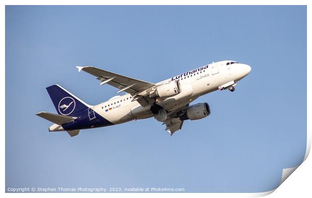 Lufthansa D-AILF AIRBUS A319-114 Ascending Airline Print by Stephen Thomas Photography 