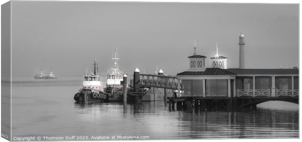 Tugs at Town Pier Canvas Print by Thomson Duff