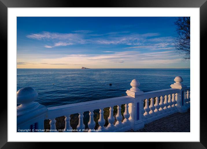 View out to sea from the Balcon de Mediterraneo Framed Mounted Print by Michael Shannon