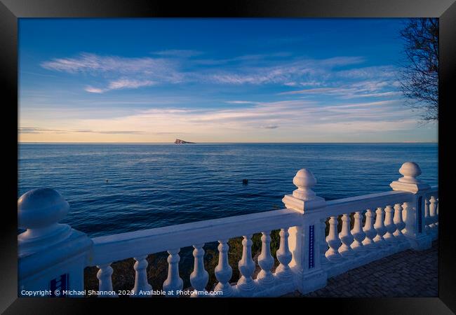 View out to sea from the Balcon de Mediterraneo Framed Print by Michael Shannon