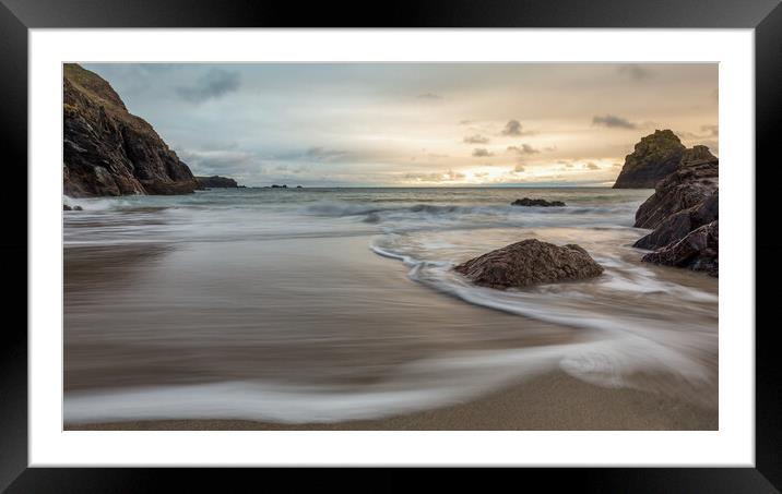Turquoise paradise at Kynance Cove Framed Mounted Print by Matthew Grey