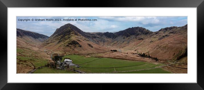Fleetwith Pike and Haystacks panorama Framed Mounted Print by Graham Moore