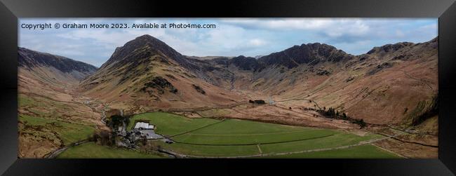 Fleetwith Pike and Haystacks panorama Framed Print by Graham Moore