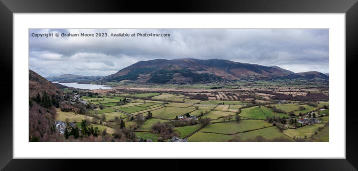 Bassenthwaite looking northwest from Whinlatter panorama Framed Mounted Print by Graham Moore