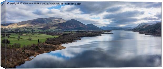 Bassenthwaite looking southeast panorama Canvas Print by Graham Moore