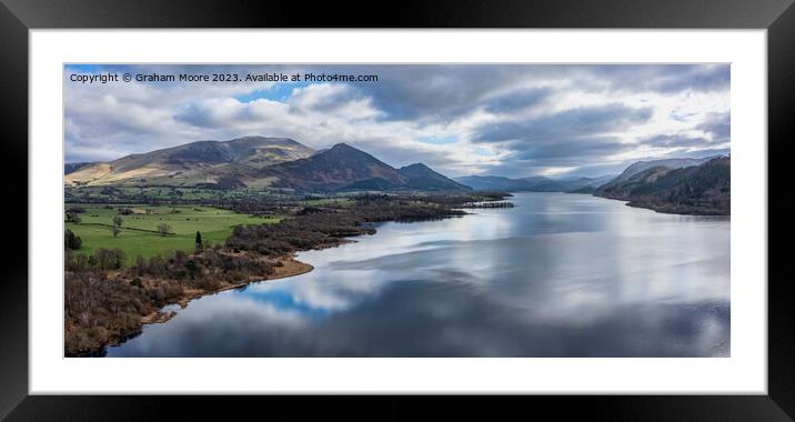 Bassenthwaite looking southeast panorama Framed Mounted Print by Graham Moore