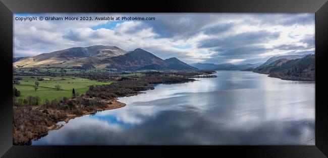 Bassenthwaite looking southeast panorama Framed Print by Graham Moore