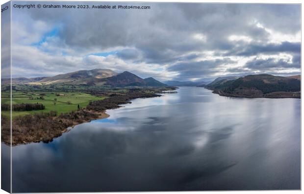 Bassenthwaite looking southeast Canvas Print by Graham Moore