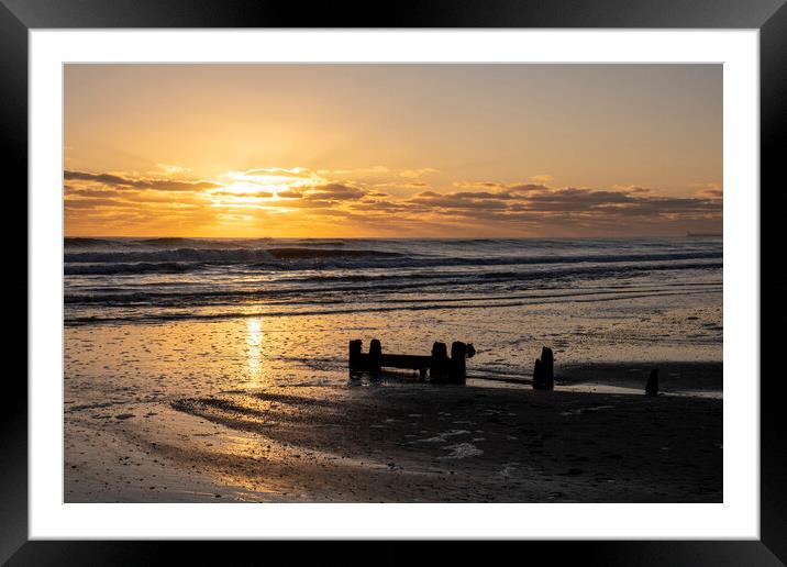 Golden Sunrise Reflections Framed Mounted Print by Tim Hill
