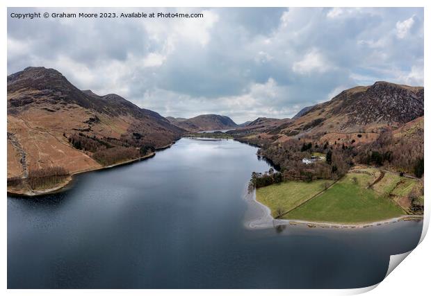 Buttermere and Crummock Water Print by Graham Moore