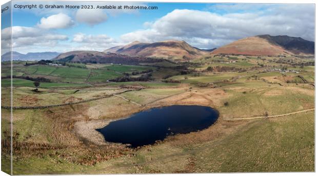 Tewet Tarn Skiddaw and Blencathra Canvas Print by Graham Moore