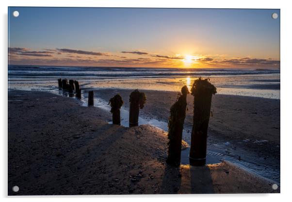 Sandsend Sunrise Yorkshire Coast Acrylic by Tim Hill