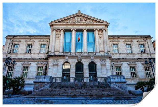 Courthouse Palais de Justice in Nice Print by Artur Bogacki