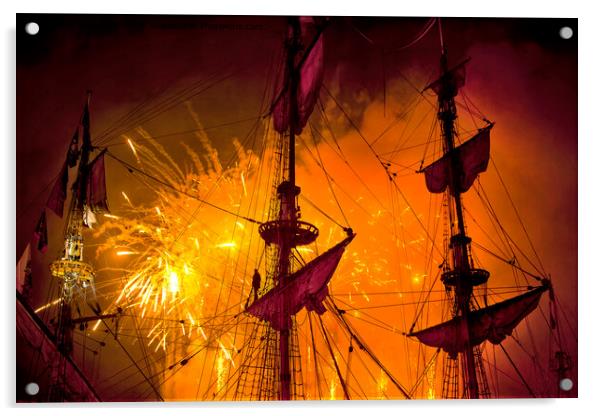 Fireworks over the Yardarm - Re-work Acrylic by Jim Jones