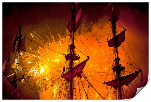 Fireworks over the Yardarm - Re-work Print by Jim Jones