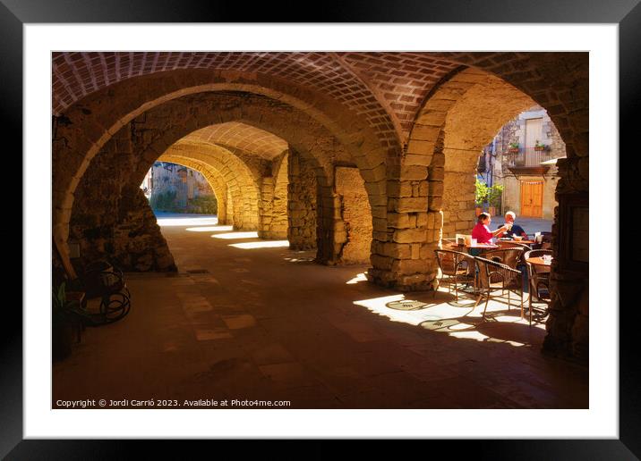 Arches of the Plaza del Castillo - C1610 7649 ORT Framed Mounted Print by Jordi Carrio