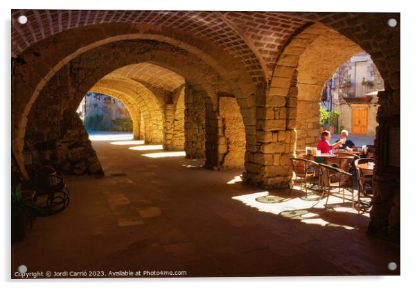 Arches of the Plaza del Castillo - C1610 7649 ORT Acrylic by Jordi Carrio