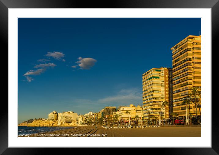 Benidorm Levante Beach - Early Morning just after  Framed Mounted Print by Michael Shannon