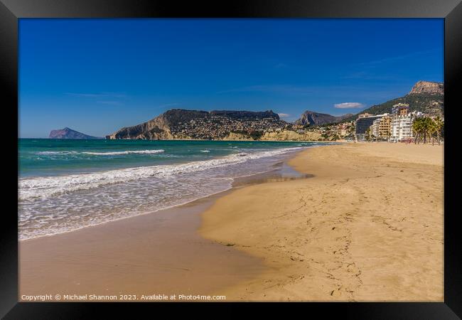 Calpe Beach, Spain Framed Print by Michael Shannon