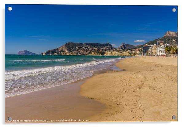 Calpe Beach, Spain Acrylic by Michael Shannon