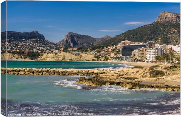 Calpe (Calp) Spain on the Costa Blanca near Benido Canvas Print by Michael Shannon