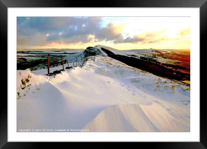 The Great Ridge in Winter, Derbyshire, UK. Framed Mounted Print by john hill