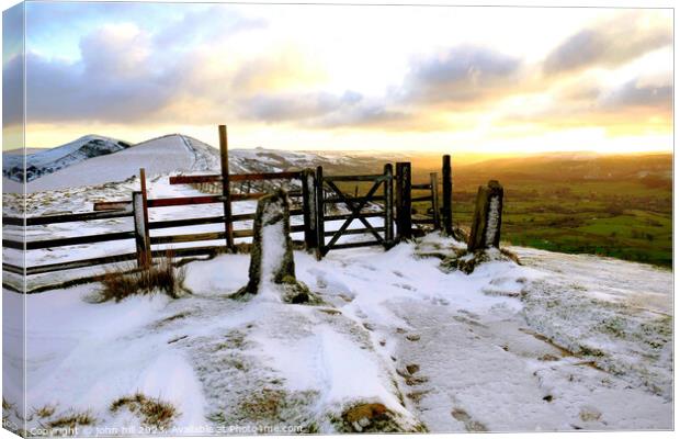 Sunrise Peak district, Derbyshire, UK. Canvas Print by john hill