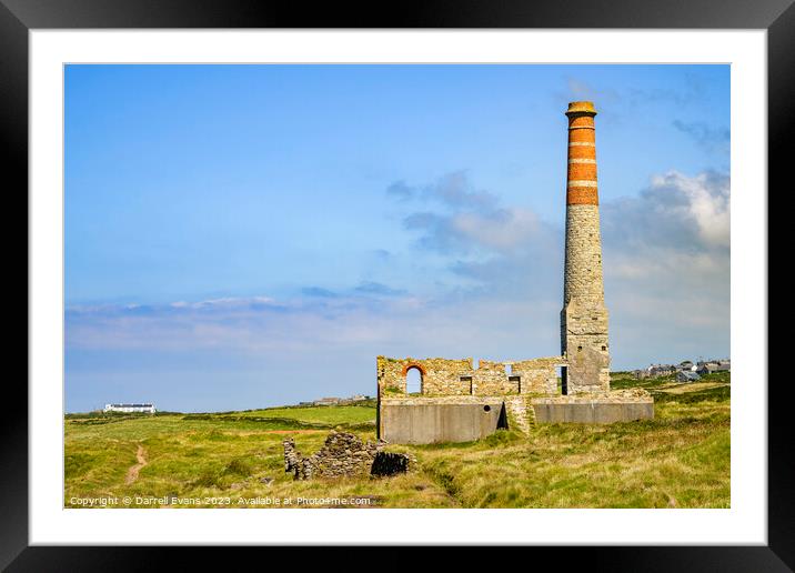Levant Chimney Framed Mounted Print by Darrell Evans