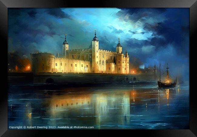 Castle on the Thames Framed Print by Robert Deering
