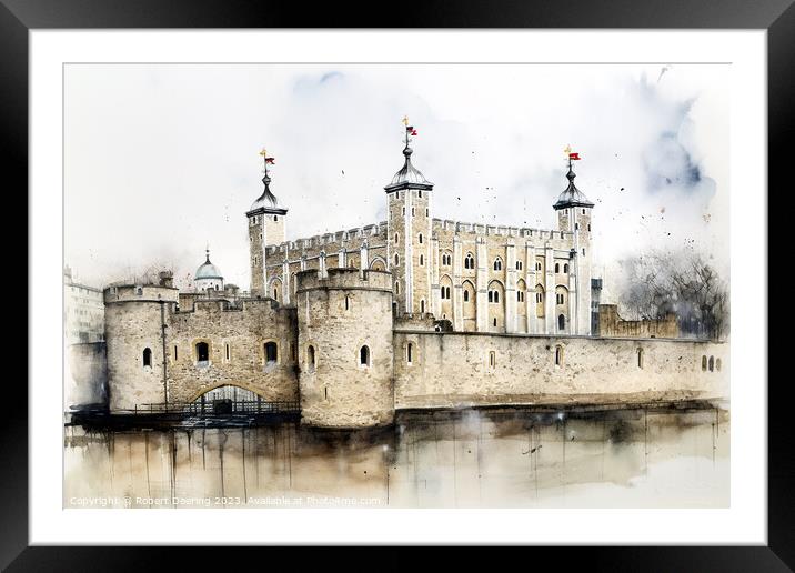 Tower of London Framed Mounted Print by Robert Deering