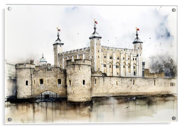 Tower of London Acrylic by Robert Deering
